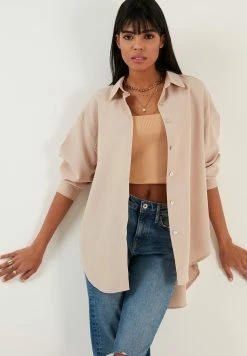 LELA Loose Fit - Overhemdblouse - Stone -LELA Winkel af66da9d0d894f8d8e1730f3e6d7be5d