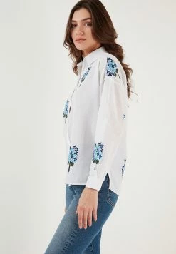 LELA Overhemdblouse - White -LELA Winkel af9731ef26564c5b98edf6cfeaff111a