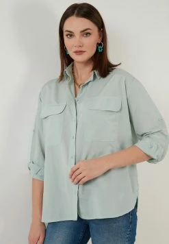 LELA Loose Fit - Overhemdblouse - Grass Green -LELA Winkel b1466e70ac8f4ecba2809f80310f1a96