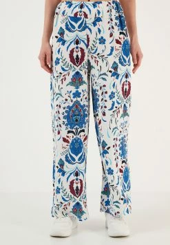 LELA Broek - White/Blue