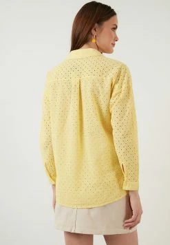 LELA Overhemdblouse - Yellow -LELA Winkel b804476ff0c5487495ef7819115ad6b1