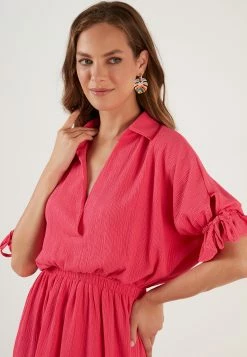 LELA Regular Fit - Blousejurk - Fuchsia -LELA Winkel b970d58b632d4f9d909fdffb016d9f7b