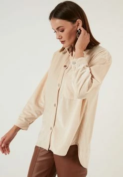 LELA Loose Fit - Overhemdblouse - Beige -LELA Winkel ba2cc500079843babf432d4785421405