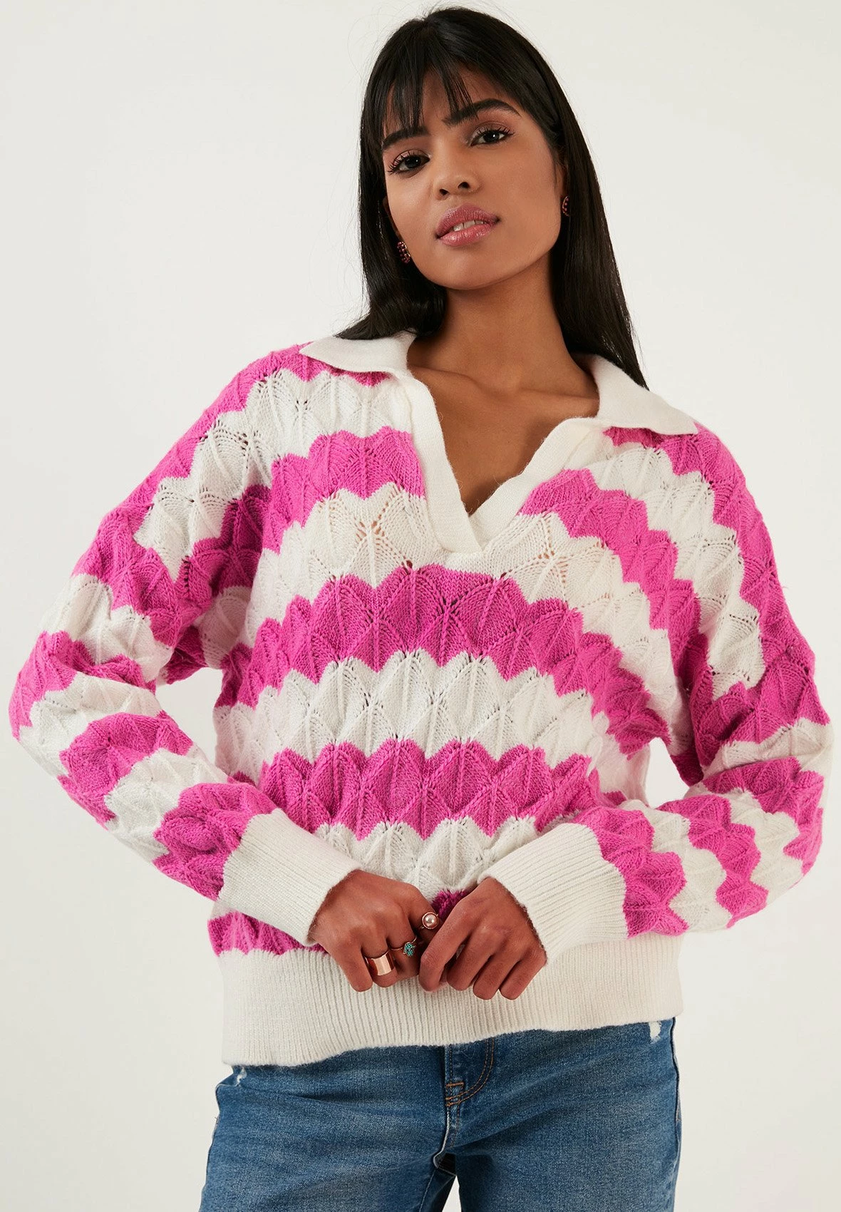 LELA Poloshirt - Ecru/Fuchsia 7 LELA Poloshirt - Ecru/Fuchsia - Afbeelding 5