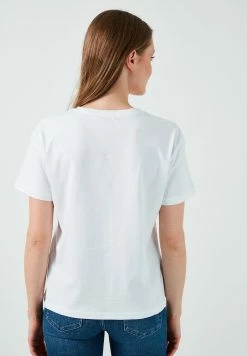 LELA Slim Fit - T-Shirt Print - White -LELA Winkel baef99bc1da44141ad300f5298aac597