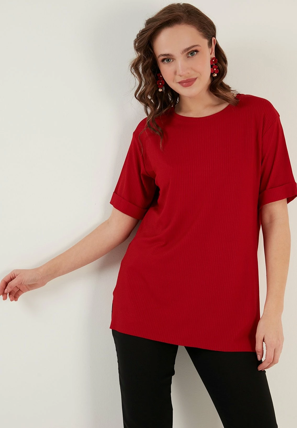LELA Slim Fit - Blouse - Red 3 LELA Slim Fit - Blouse - Red