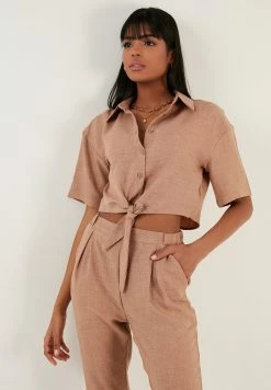 LELA Regular Fit - Overhemdblouse - Camel -LELA Winkel bf8511c351894ce1a37ce320e9f93d3e