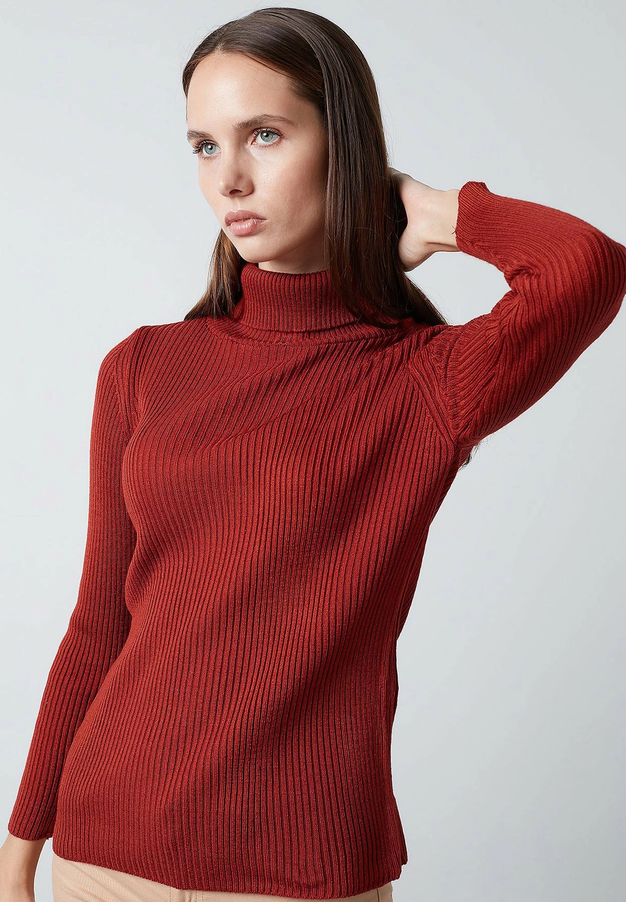 LELA Regular Fit - Trui - Brick Red 3 LELA Regular Fit - Trui - Brick Red