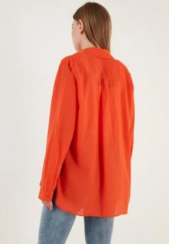 LELA Loose Fit - Overhemdblouse - Orange -LELA Winkel bfc7175c36d546b08f83071f4851d46c