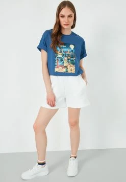 LELA Loose Fit - T-Shirt Print - Indigo -LELA Winkel c1bc3442d4ca469587472e776e4cbedd