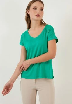 LELA V Neck- T-Shirt Basic - Benetton Color -LELA Winkel c30b1642128c4d3da5775637f211b426