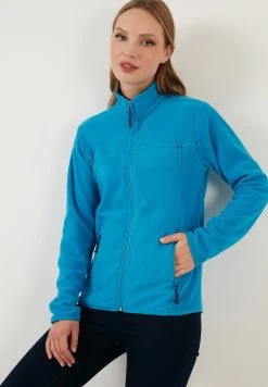 LELA High Collar Zipper- Fleecejas - Turquoise -LELA Winkel c42db226197b48e1ba22da8dd04a6cc9