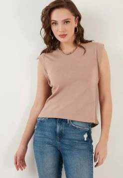 LELA Crew Neck- Top - Biscuit Color