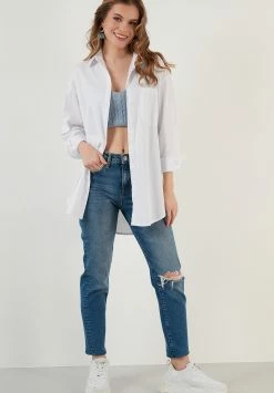 LELA Overhemdblouse - White -LELA Winkel cdfeeefe942249c88a695ee6a4847daf