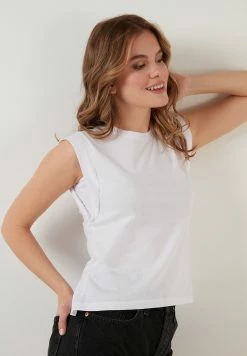 LELA Crew Neck- Top - White -LELA Winkel d1b53b3031844b6a97d1ddc5718759c8