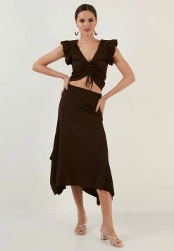 LELA A-Lijn Rok - Brown