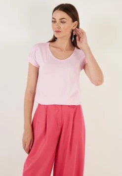 LELA V Neck- T-Shirt Basic - Light Pink -LELA Winkel d31661316cb7406ea0e3a5ee430753dc