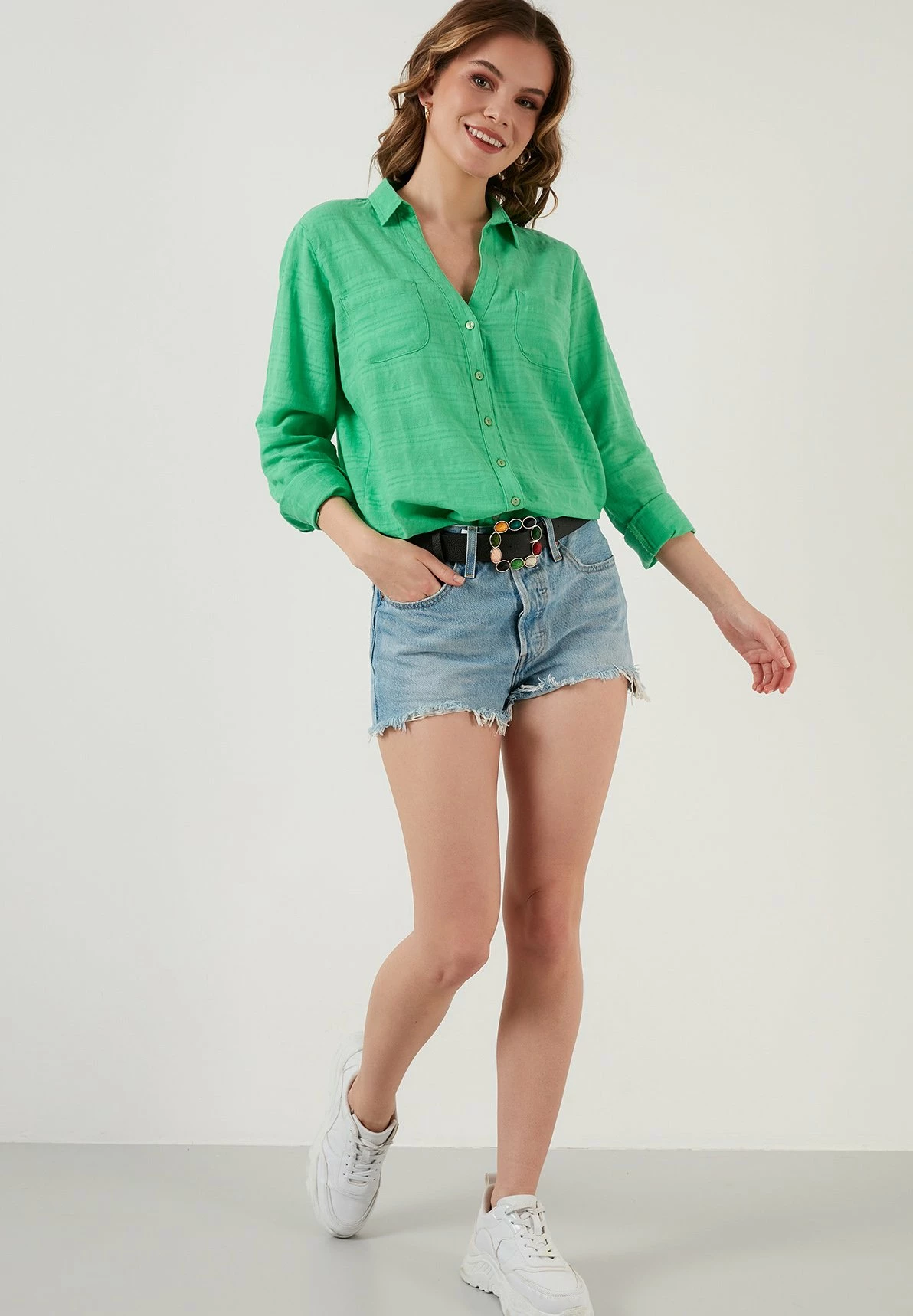 LELA Regular Fit - Overhemdblouse - Benetton Color 4 LELA Regular Fit - Overhemdblouse - Benetton Color - Afbeelding 2