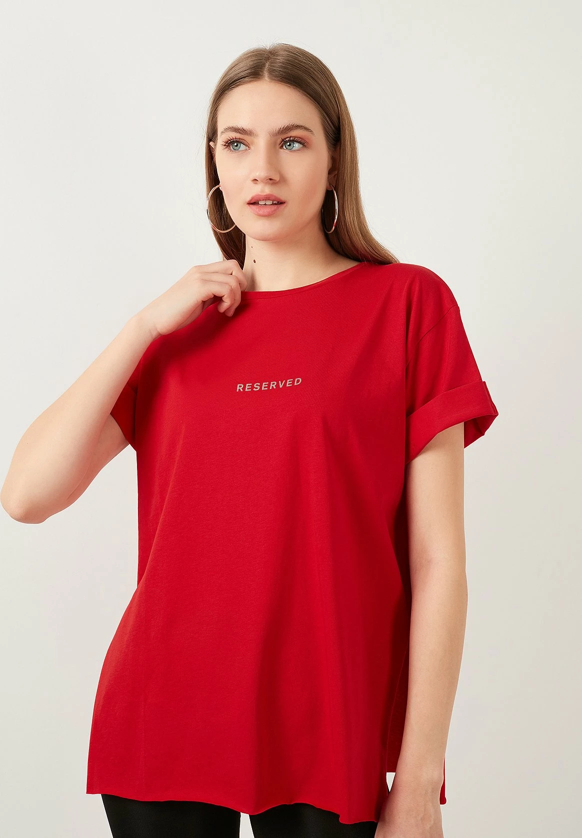 LELA Slim Fit - T-Shirt Print - Red 3 LELA Slim Fit - T-Shirt Print - Red