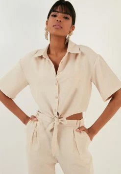 LELA Regular Fit - Overhemdblouse - Stone -LELA Winkel d67a210e9a0242fcaf535070921a6a90