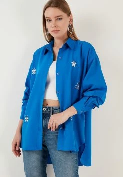 LELA Loose Fit - Overhemdblouse - Blue -LELA Winkel d6bf897776eb4ebb976acac5f5713aea