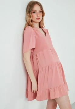 LELA Loose Fit - Jurk - Dusty Rose Color -LELA Winkel d7976b5c827f4d20a6c4bd22224c3f15