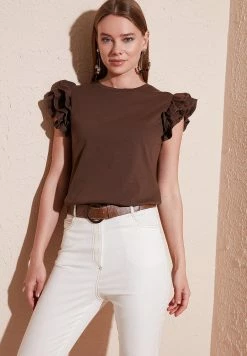 LELA T-Shirt Print - Brown -LELA Winkel d9311f25198d49b9856085ced430ae79