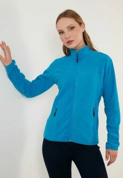 LELA High Collar Zipper- Fleecejas - Turquoise -LELA Winkel d9b45ec4fa67405ba4a7d08af83c59fc