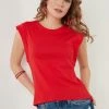 LELA Crew Neck- Top - Red -LELA Winkel db145862750f422791053c7a62c40de7