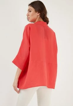 LELA Overhemdblouse - Coral -LELA Winkel db383c409dfc4deb876071c43418aced