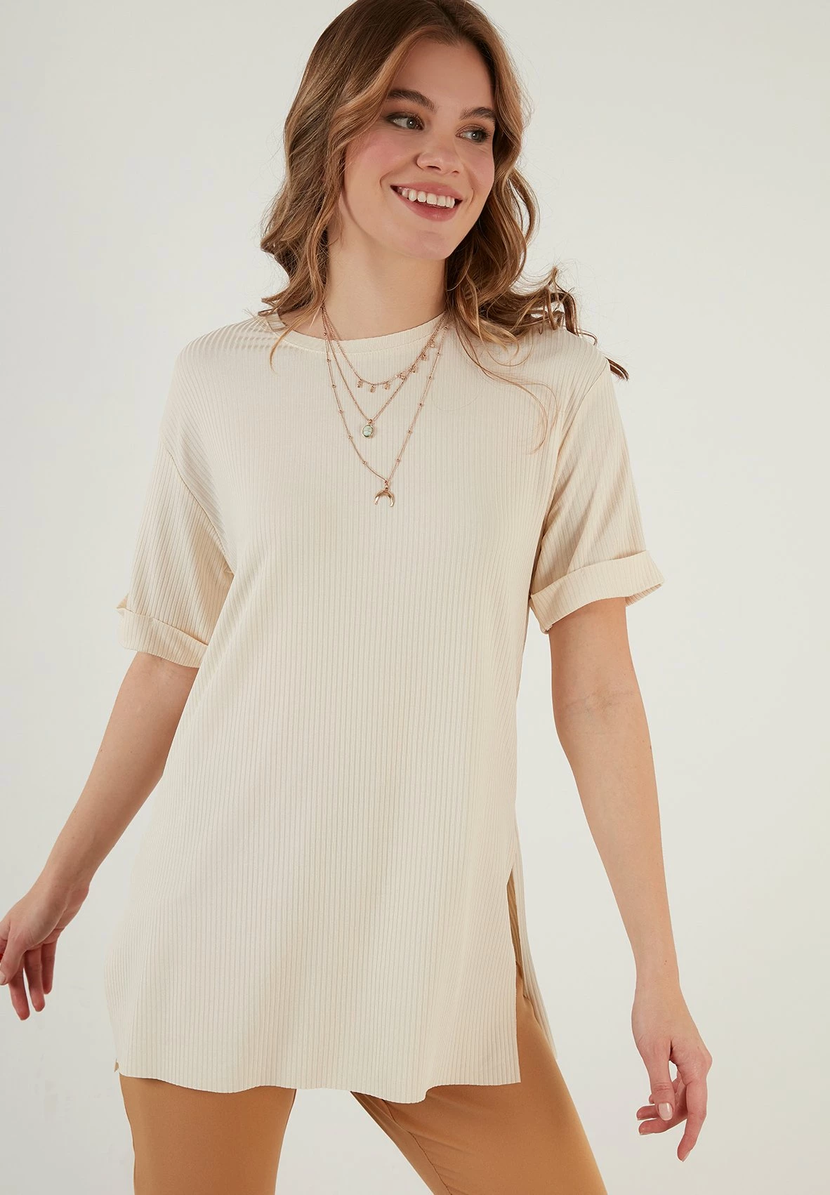 LELA Slim Fit - Blouse - Stone Colored 6 LELA Slim Fit - Blouse - Stone Colored - Afbeelding 4