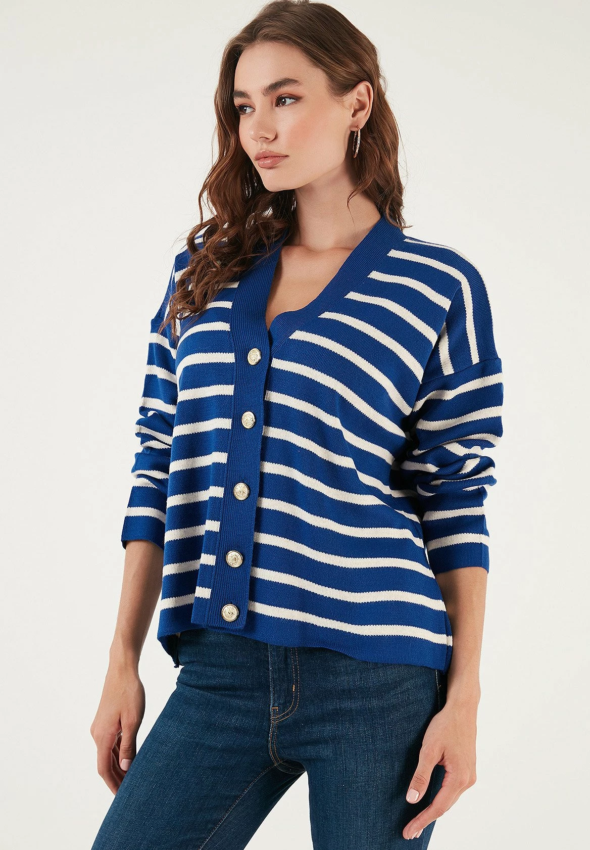 LELA Vest - Royal Blue/Cream 6 LELA Vest - Royal Blue/Cream - Afbeelding 4