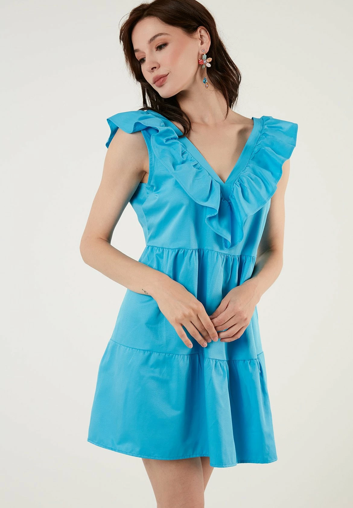 LELA Regular Fit - Jurk - Turquoise 6 LELA Regular Fit - Jurk - Turquoise - Afbeelding 4