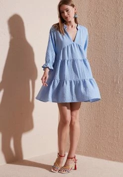 LELA Regular Fit - Jurk - Blue -LELA Winkel e0e4d25a734f427980c3f4cb73b21f87