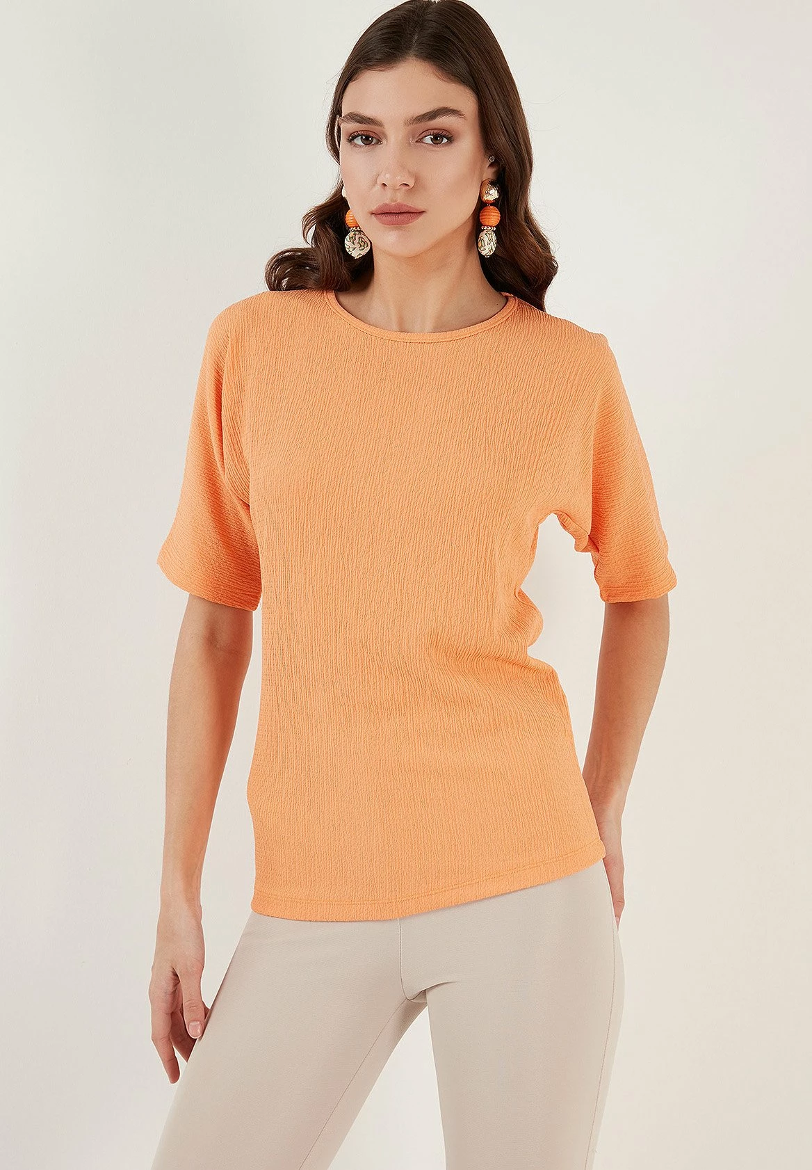 LELA Regular Fit - T-Shirt Basic - Light Orange 6 LELA Regular Fit - T-Shirt Basic - Light Orange - Afbeelding 4