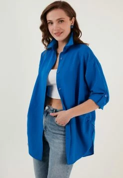 LELA Overhemdblouse - Royal Blue -LELA Winkel e39863a86a034fc982d8b576a0ea9df2