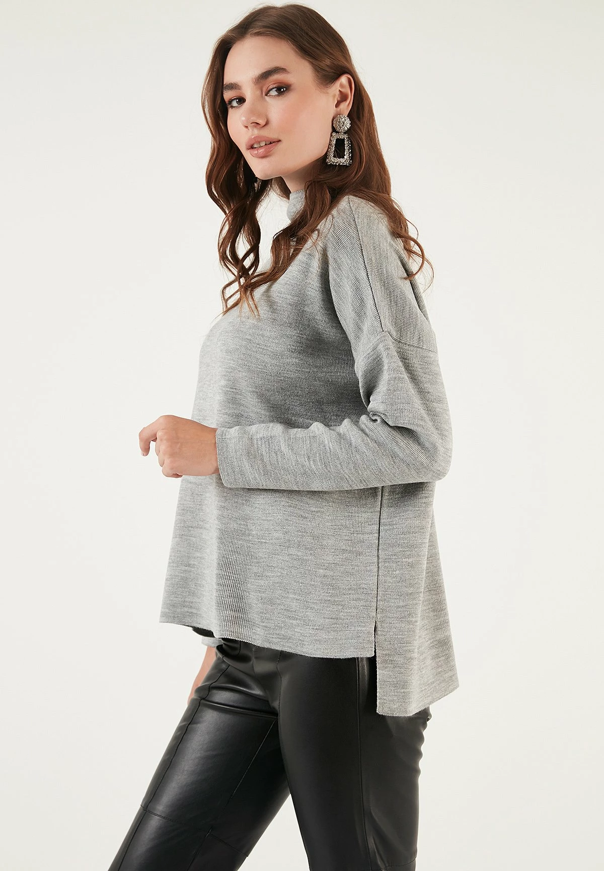 LELA Long Back- Trui - Grey 6 LELA Long Back- Trui - Grey - Afbeelding 4
