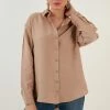 LELA Regular Fit - Overhemdblouse - Mink -LELA Winkel e6b9c8201ed64488995c310972f53027