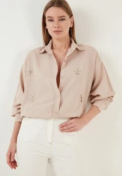 LELA Loose Fit - Overhemdblouse - Stone 9 LELA Loose Fit - Overhemdblouse - Stone -LELA Winkel e9ab78ac5bdc4937ade4c4120327485e