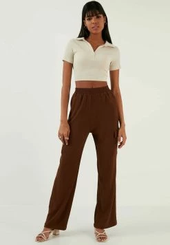 LELA Regular Fit - Cargobroek - Brown -LELA Winkel e9d317c85c124397961cf74e30a23115