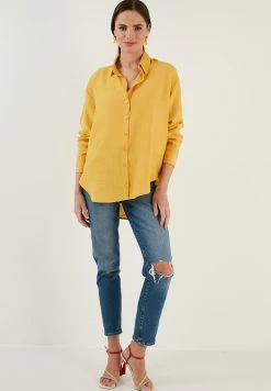 LELA Regular Fit - Overhemdblouse - Mustard -LELA Winkel ea00198cc9774310a5cedd3325779709