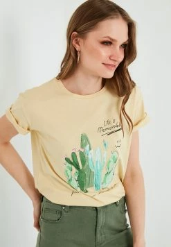 LELA Regular Fit - T-Shirt Print - Yellow -LELA Winkel ed20262cb7154b3ca9b7347a9bf73dfa