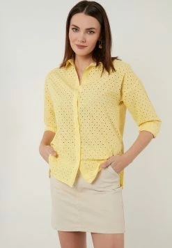 LELA Overhemdblouse - Yellow -LELA Winkel ed4b733fe6f64e9190e431733463caee