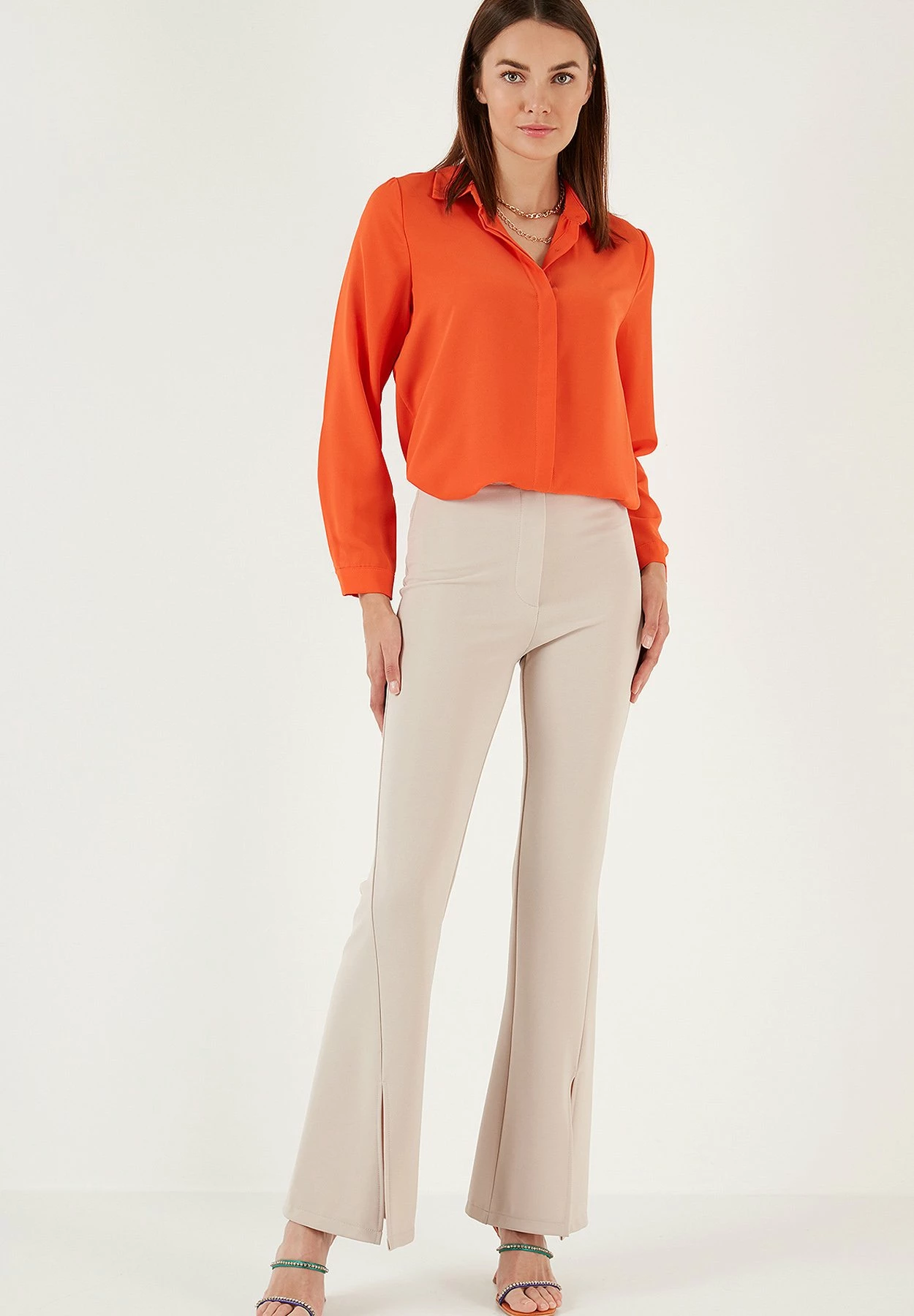 LELA Overhemdblouse - Orange 4 LELA Overhemdblouse - Orange - Afbeelding 2