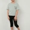LELA Regular Fit T-Shirt And Leggins - Legging - Green -LELA Winkel f36733dd6975420792e7cda66fbedb20