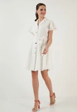 LELA Regular Fit - Blousejurk - Ecru -LELA Winkel fb7231404bf3421a9fac6e528a3a2c71