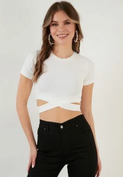 LELA Slim Fit- T-Shirt Print - Ecru