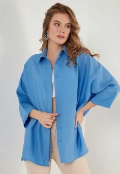 LELA Overhemdblouse - Indigo