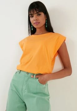 LELA Crew Neck - T-Shirt Basic - Orange -LELA Winkel fee58d9082e749a688997945c310c399